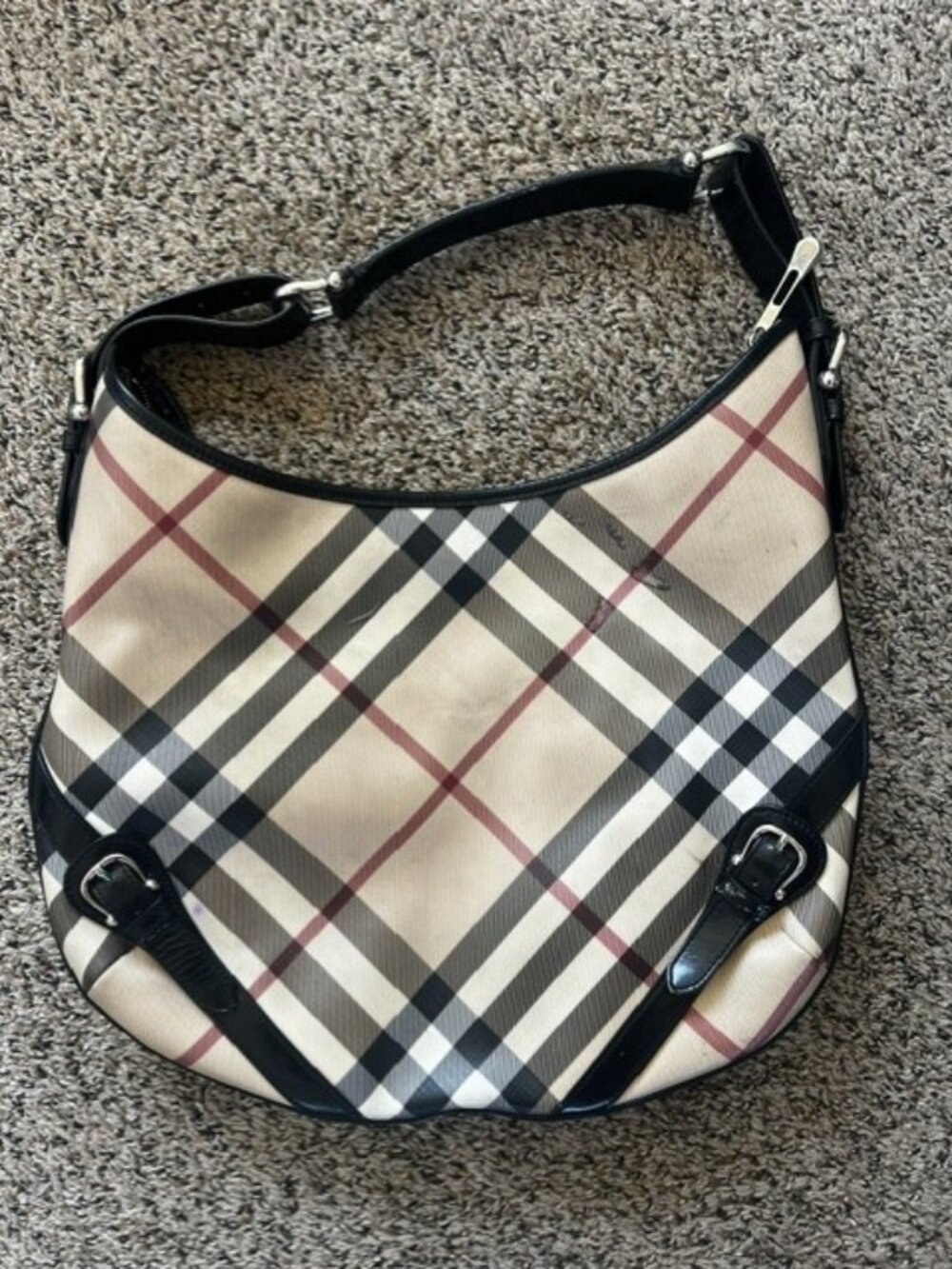 Burberry Nova Checked Hobo with Flaws